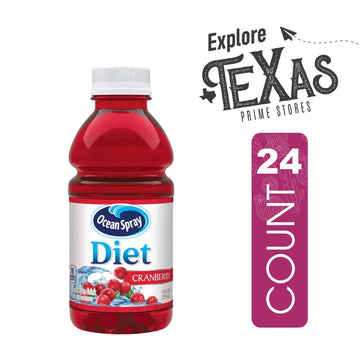 Ocean Spray 24-Pack Of Diet Cranberry Juice Drink 10 Fl Oz On-The-Go Plastic Bottle + 1 Utility Freebie By Unique Outlet Brand