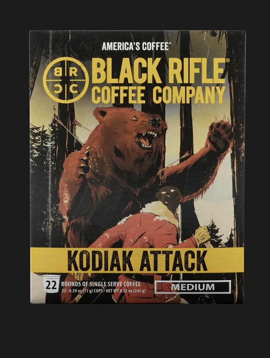 Black   Coffee Company Single Serve Coffee Pods, Kodiac Attack, Medium Roast, 22 Count