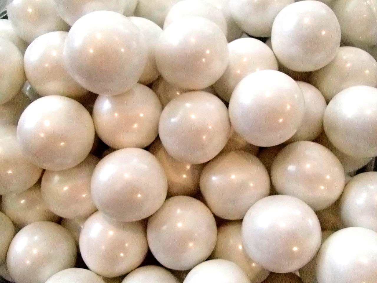 BAYSIDE CANDY Gumballs - 1 Large Shimmer & Solid Colors - White - 1LB Pack