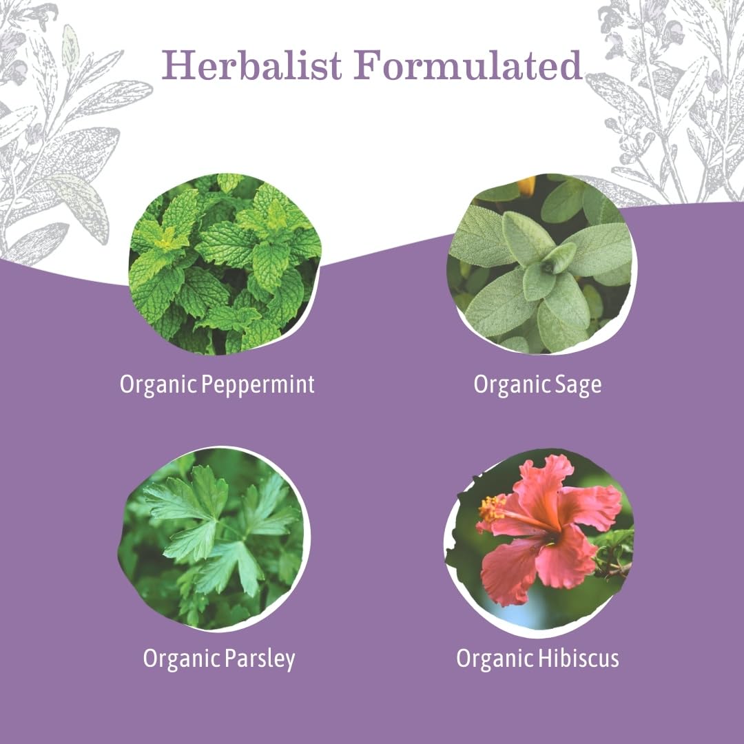 Earth Mama Herbal Tea Bags, Organic Hibiscus & Sage, 16 Count (3-Pack), Model 72GG