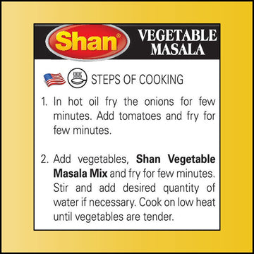 Shan Vegetable Masala Recipe And Seasoning Mix 3.52 Oz (100G) - Spice Powder For Spicy Vegetable Curry - Suitable For Vegetarian