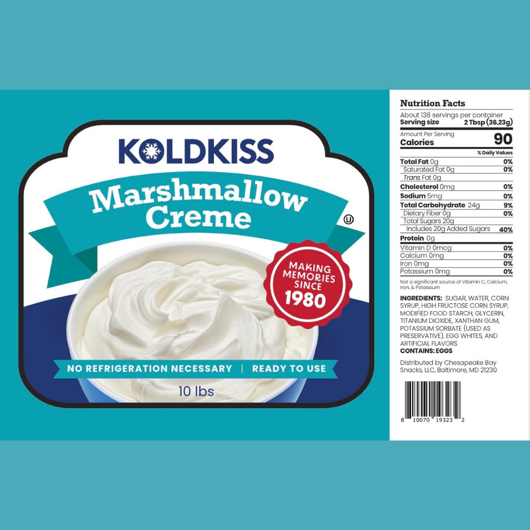 Koldkiss Marshmallow Creme, Ready To Use, 10 Lb Pail