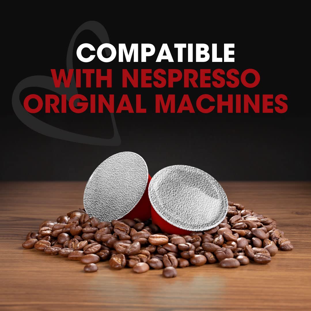 DELICITALY Italian Coffee Pods for Nespresso Original Machines, 100 Crema Regular Pods, 10 Count Pack