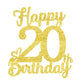 20 Birthday Cake Toppers-Gold Glitter, Twenty Cake Topper, 20 Cake Toppers, 20Th Birthday Decorations,20Th Birthday Cake Topper,