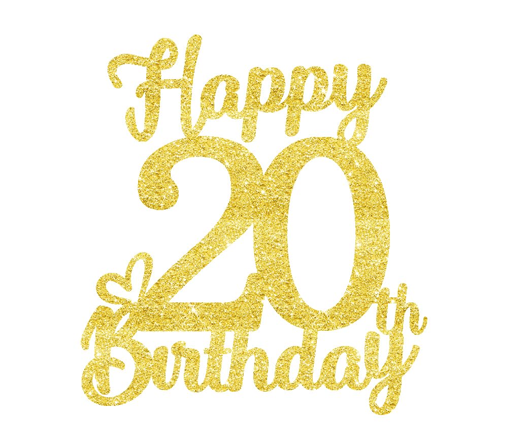 20 Birthday Cake Toppers-Gold Glitter, Twenty Cake Topper, 20 Cake Toppers, 20Th Birthday Decorations,20Th Birthday Cake Topper,