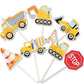 35-Pack Construction Cupcake Toppers Picks, Dump Truck Excavator Tractor Party Cake Toppers For Kids Birthday Baby Shower Party Decorations Supplies.