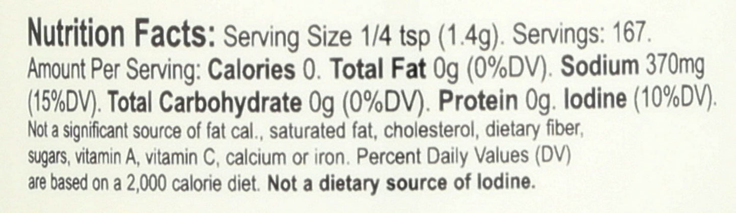 Redmond - Real Salt Seasoning, Natural Unrefined Gluten Free 8.25 Ounce