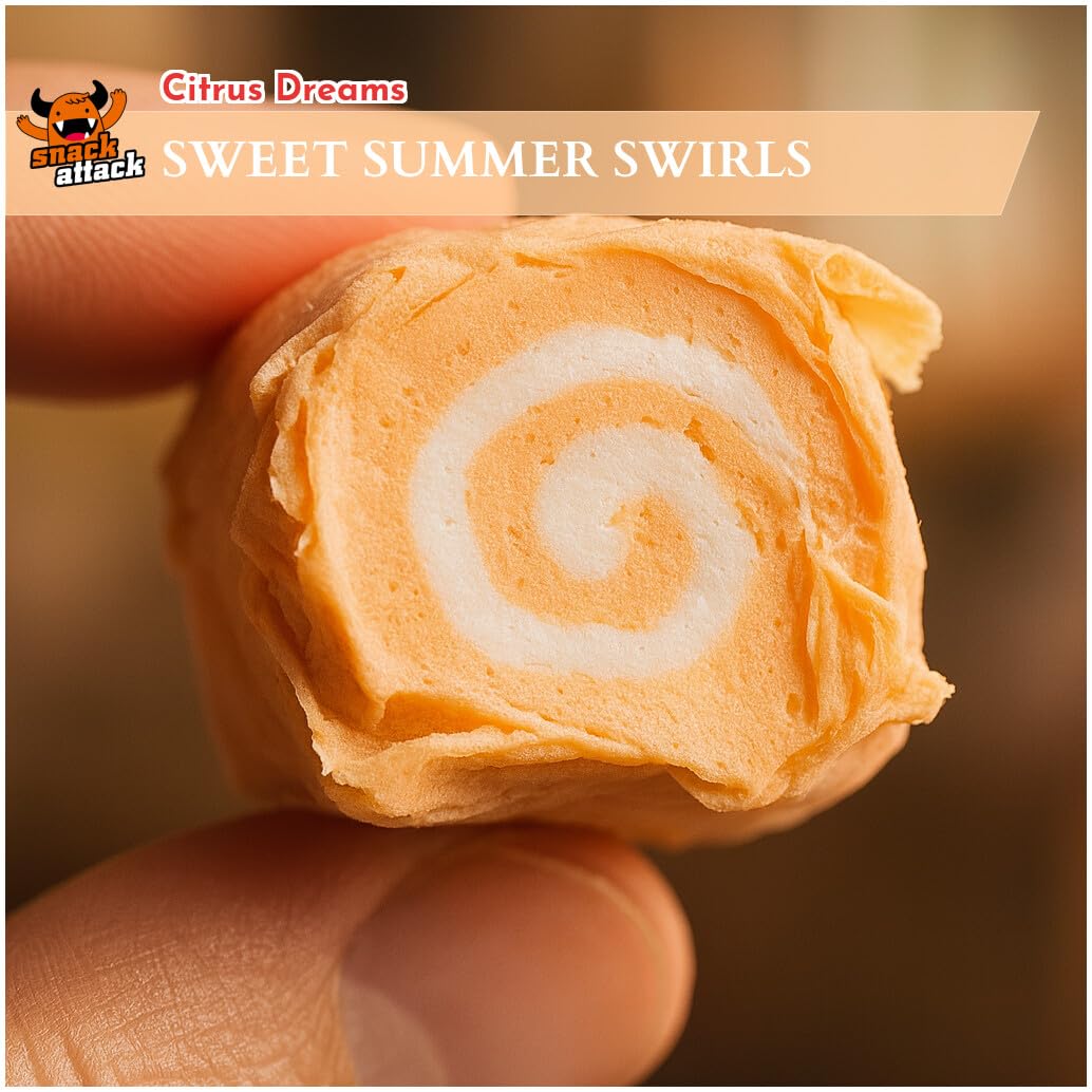 Salt Water Taffy By Snack Attack - 2Lb Bulk Bag, Individually Wrapped Vegan & Kosher Chewy Candy, (Classic Orange Cream, Old Fas