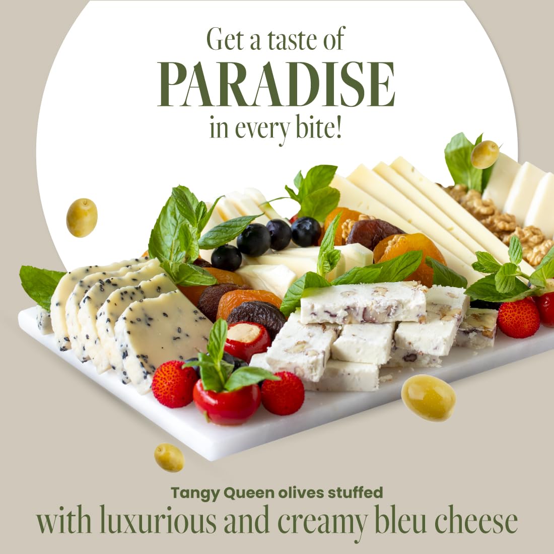 Miss Leone'S Stuffed Queen Olives, Bleu Cheese, 12-Ounce Jars (Pack Of 3)