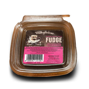 Milkylicious Old Fashioned Handmade Smooth Creamy Fudge - Raspberry Chocolate Truffle (1/4 Pound) | Kettle Cooked & Individually Wrapped In Usa In Small Batches For A Rich Delicious Taste