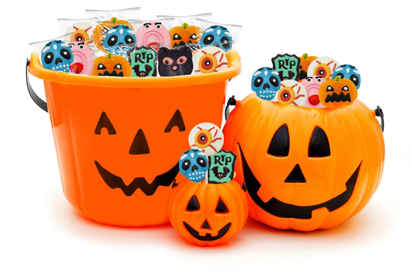 Fruidles Halloween Lollipop Suckers Candy, Spooky Candies, Great for Halloween Party Goody Bag Fillers, Individually Wrapped (12