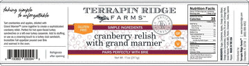 Terrapin Ridge Farms Cranberry Relish with Grand Marnier - Tart Cranberries  Apples & Grand Marnier for a Sophisticated Relish - Perfect for Turkey  Stuffing  and Appetizers - 11 oz Jar