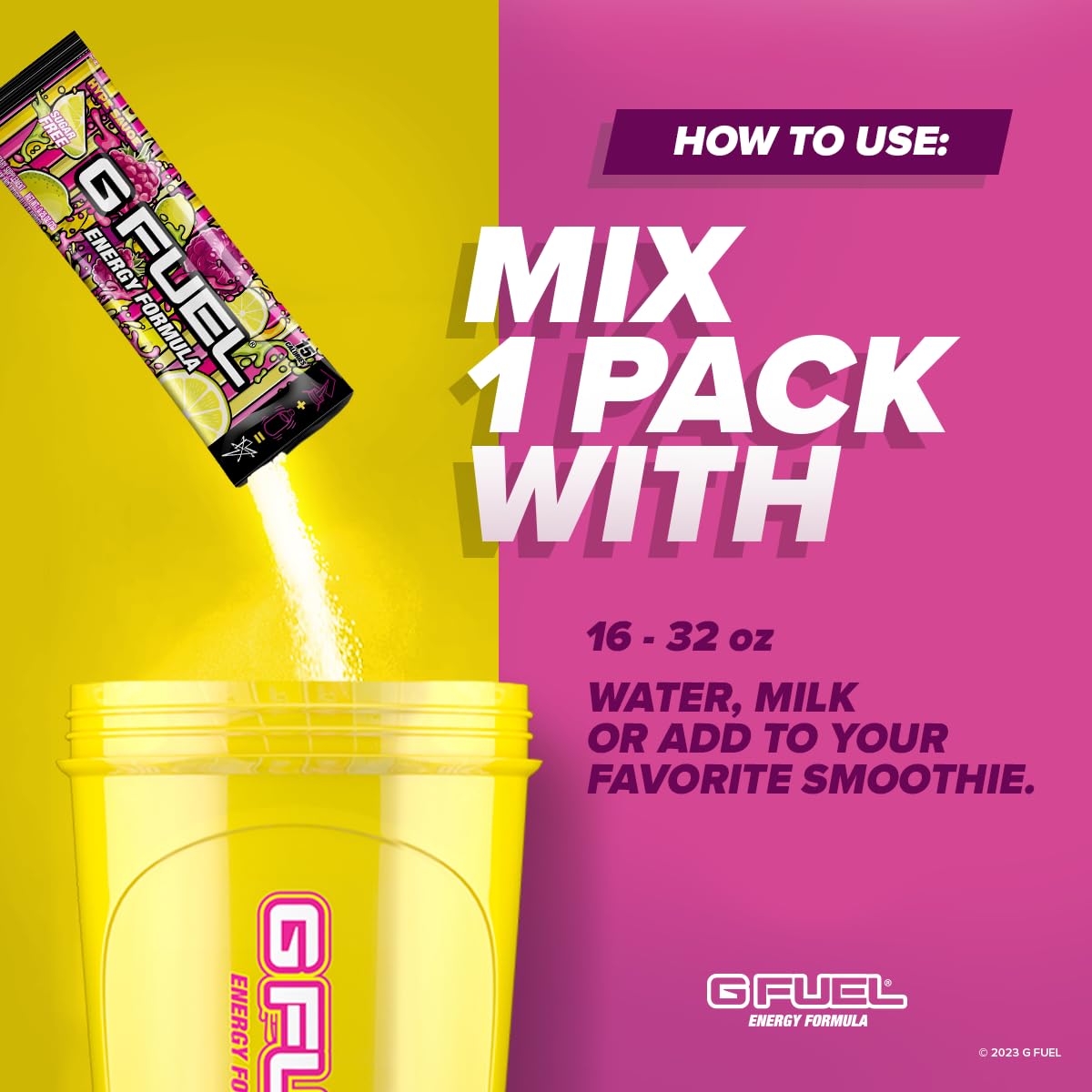 G Fuel Hype Sauce Energy Powder Packets, Sugar Free, Raspberry + Lemonade Flavor, 6 Stick Pack, 0.25 oz