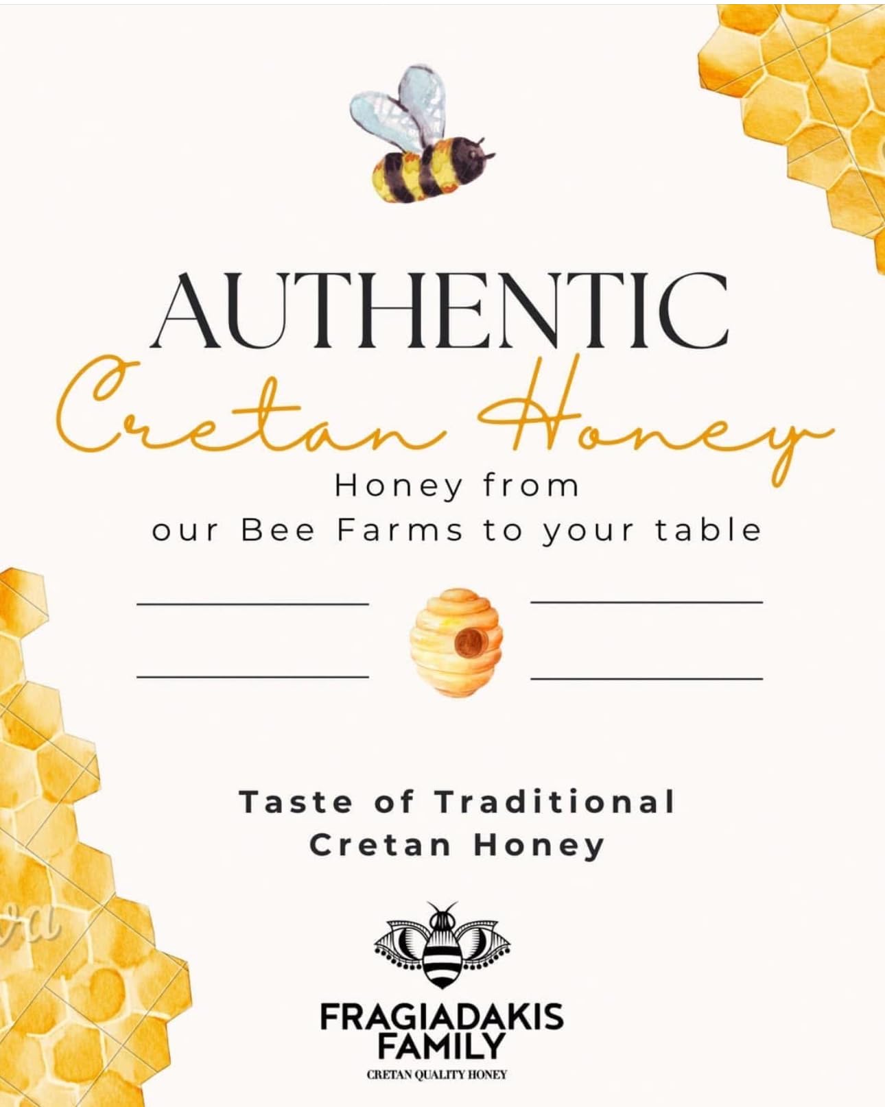 Aoritiko Pure Cretan Mountain Honey | Greek Honey | 100% Natural, Wildflower & Herb-Infused, Rich Aromatic Flavor, Harvested Fro