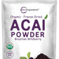 Micro Ingredients Organic Freeze-Dried Acai Powder, 100% Pure Berry Pulp, 8oz, Sustainably Grown in Brazilian Amazon