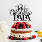Keoysek Feliz Cumpleanos Papa Cake Topper For Father'S Day Party Decor, Black Glitter Happy Birthday Father Cake Topper, Spanish