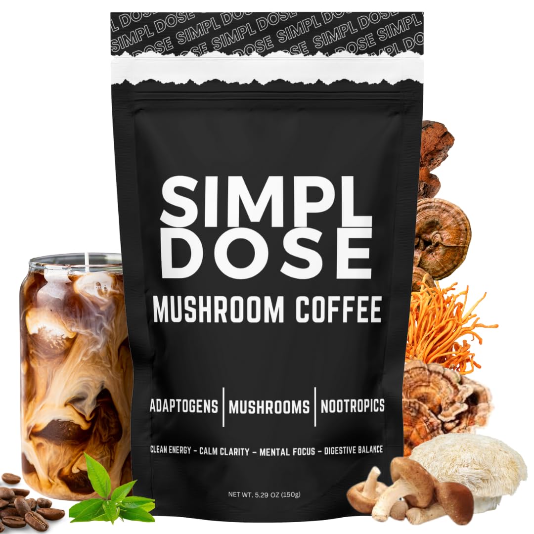 Mushroom Coffee By Simpl Dose - Top-Grade Everyday Mushroom Coffee | 30 Servings