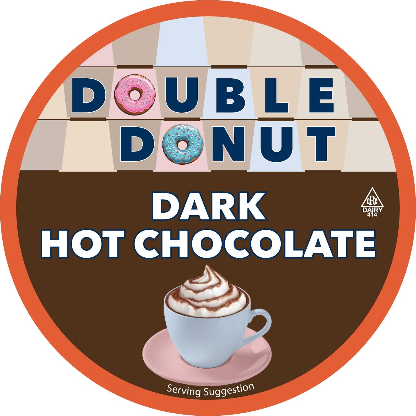 Double Donut Dark Hot Chocolate Pods for Keurig - 24 Count - Single Serve Cocoa Pods