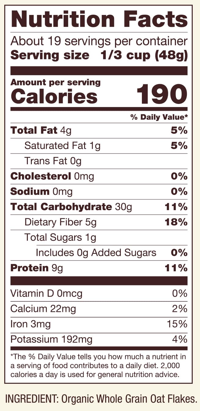 Bob's Red Mill High Protein Oats - 32 oz (Pack of 1), Gluten Free, 10g/Serving, Non GMO, Whole Grain, Plant Based Protein