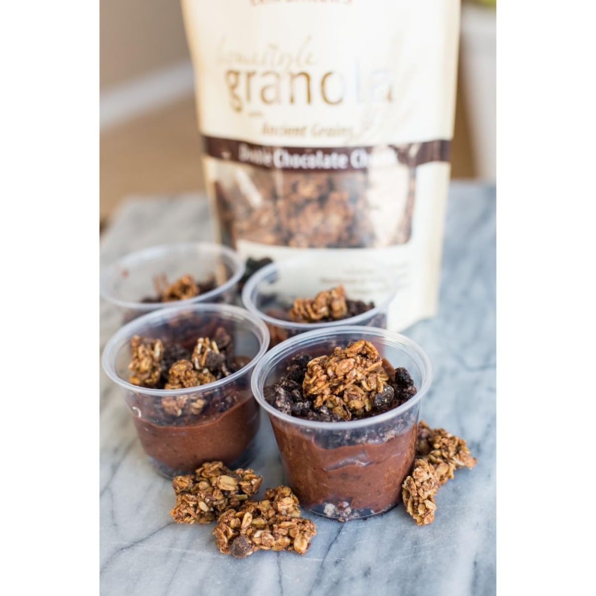 Erin Bakers Homestyle Granola Cereal With Ancient Grains, Double Chocolate - Made From Natural Ingredients, Source Of Plant-Based Protein - Vegan Friendly, Non-Gmo, 12Oz Bags, 6-Pack