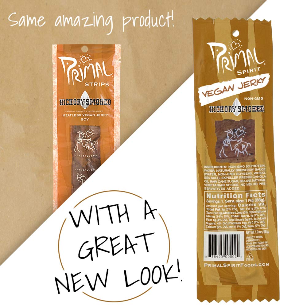 Primal Spirit Foods Primal Hickory Smoked Meatless Jerky, 1 Ounce, Model 73117