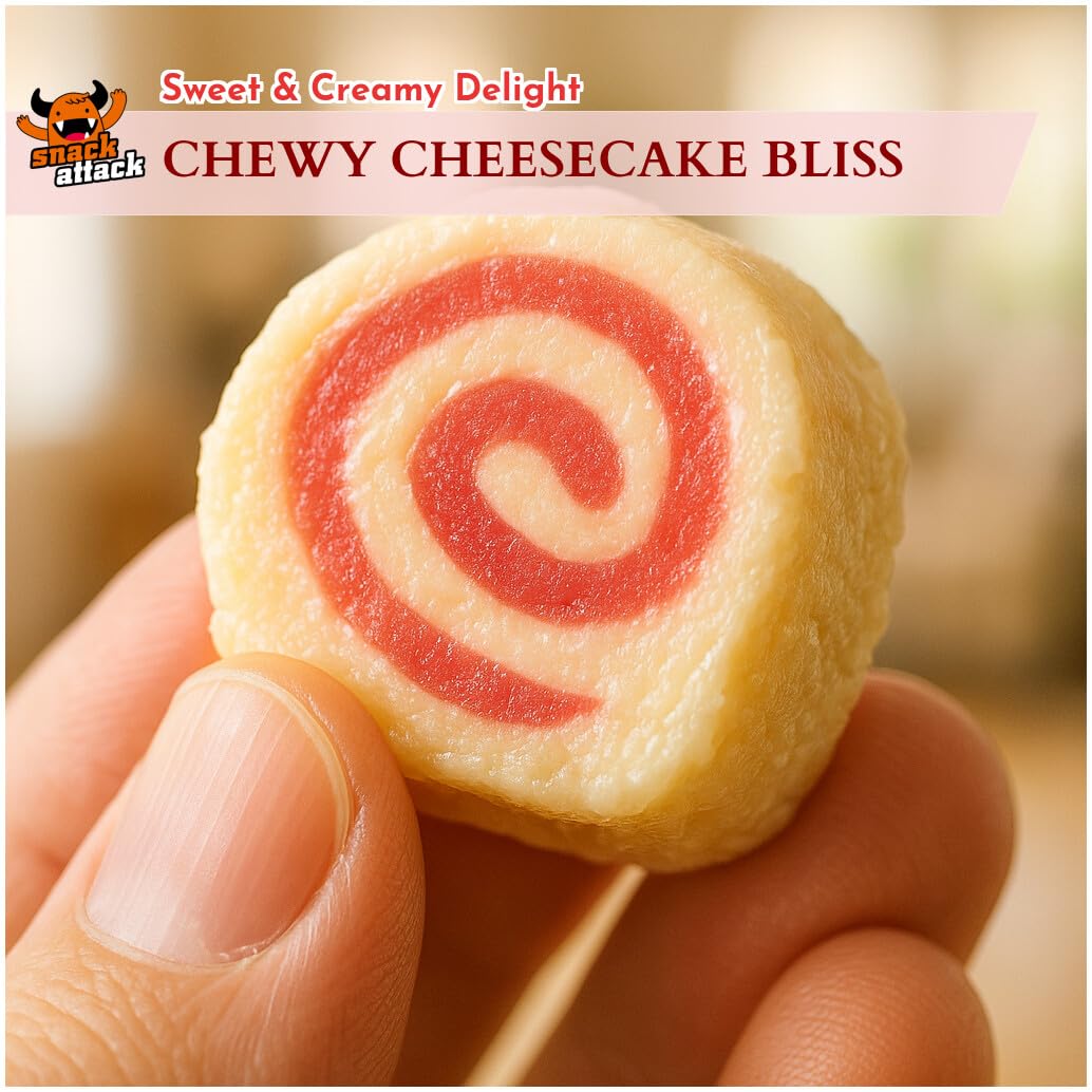 Strawberry Cheesecake Salt Water Taffy By Snack Attack, Individually Wrapped Bulk 3Lb Bag - Chewy Saltwater Taffy Candy | Gluten