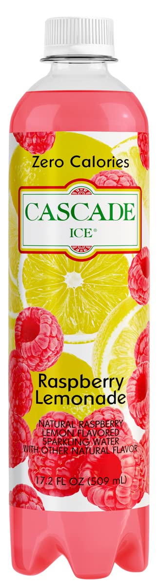 Cascade Ice Sparkling Water, Raspberry Lemonade, Zero Calorie, 17.2 Fl Oz (Pack of 12)