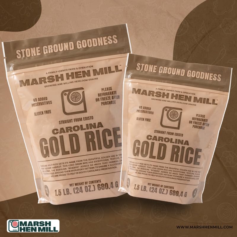 Marsh Hen Mill Carolina Gold Rice - Pure Long Grain White Rice With Exceptional Aroma Flavor & Texture Nutty Almond & Floral Not