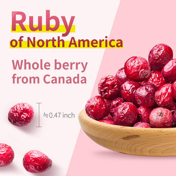 Frenature Freeze Dried Cranberries, Natural Freeze Dried Fruits, Canada Whole Dried Cranberries, Camping Food & Healthy Snacks,