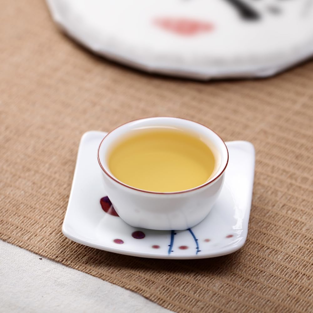 Sanran White Tea Cake, Compressed White Tea Loose Leaf, 2019Yr Aged Yunnan Shoumei Bai Cha, 12.6Oz