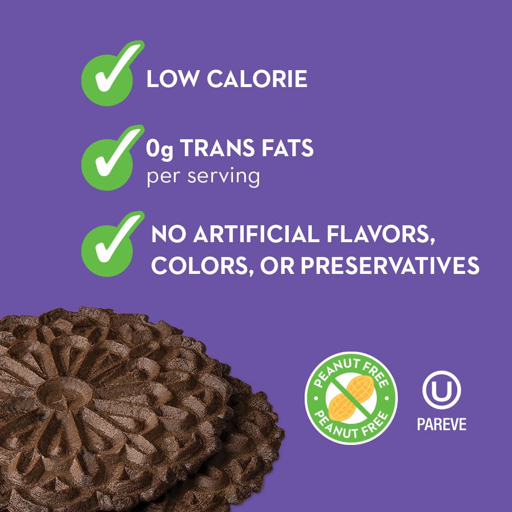 Reko Pizzelle Waffle Cookie, Chocolate, 7 Ounce, Authentic Italian Style, Pack of 1