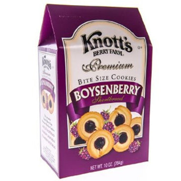 Knotts Berry Farm Premium Bite Size Cookies, Boysenberry Shortbread, 10 Oz Box (Pack of 3)