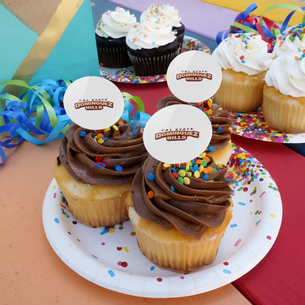 California State University Dominguez Hills Secondary Logo Cupcake Picks Toppers Decoration Set Of 6
