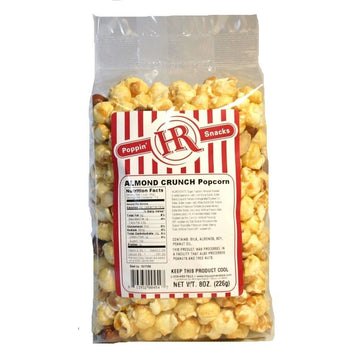 Crunchy Almond Popcorn | 8 Oz. Pack | Rich & Fine Quality | Sweet Treat | Hr Poppin' Snacks