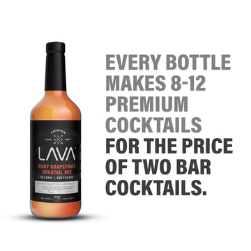 LAVA Premium Skinny Paloma Mixer, Ruby Red G fruit & Key Lime, Low Calorie, 33.8 Fl Oz Glass Bottle