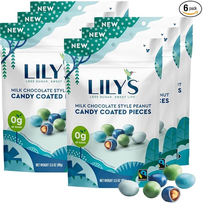 Lily Chocolate Candy Coated Pieces 3.5Oz Bag 6 Pack - (Milk Chocolate Peanut)