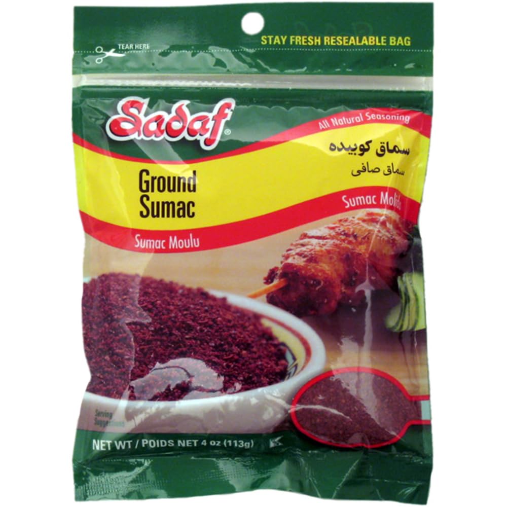 Sadaf Sumac Ground - Sumac Powder For Cooking And Food Seasoning - Sumac Seasoning - Traditional Middle Eastern Spice - Kosher 4 Oz Resealable Bag