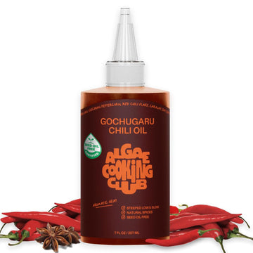 Algae Cooking Club Gochugaru Chili Oil - Mild Heat & Smoky Depth with Star Anise  Caraway & Sichuan Pepper - Infused with High-Oleic Algae Oils - Seed-Free Oil