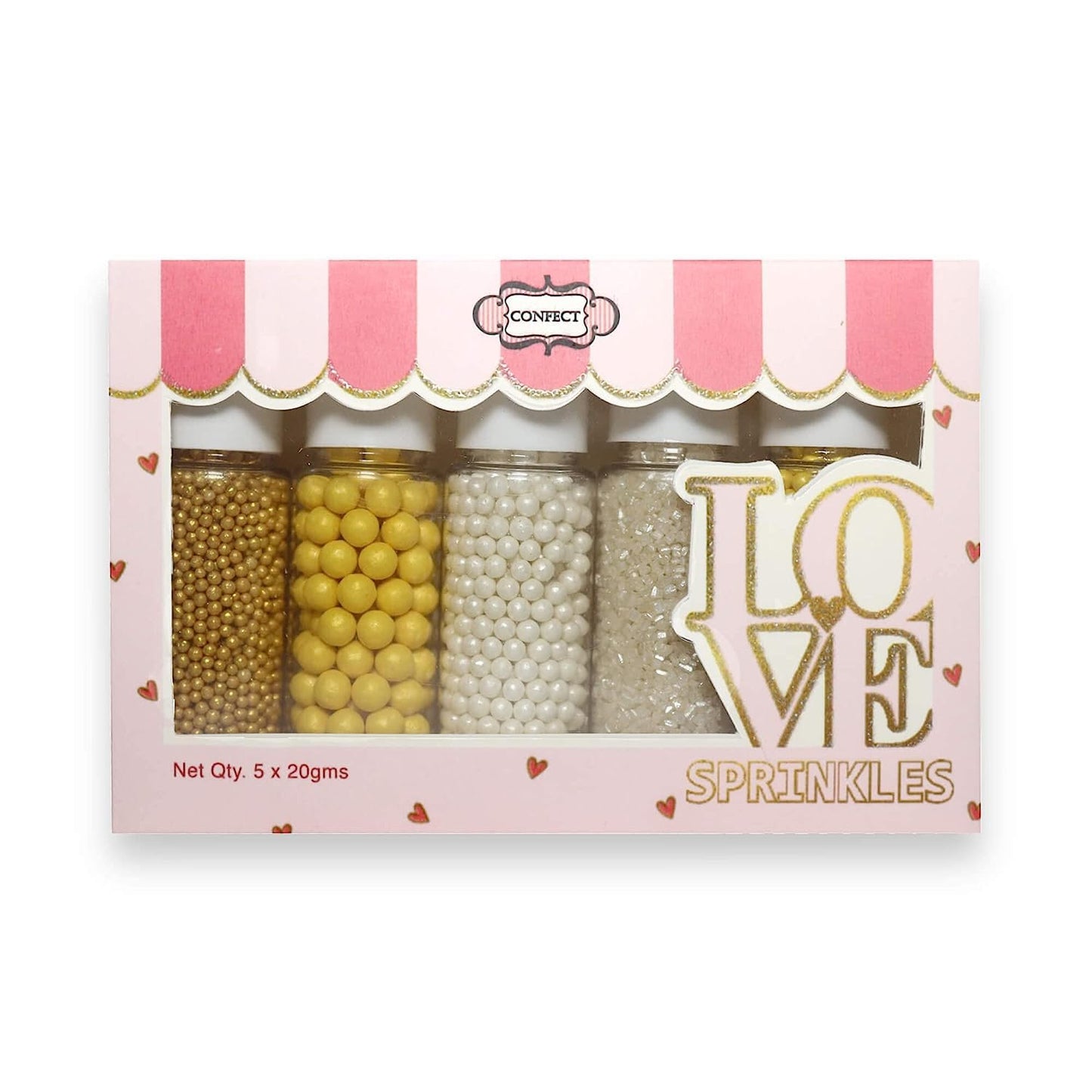 Sprinkles - Confect Sprinkles for Cakes & Cupcakes Decoration Assorted pack of 5 Pina-Colada Disco Ball Mashup Sprinkles Mix Gol