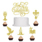 Sleyberoy First Holy Communion Cake Topper, Golden Paper Decoration for Eid, Baptism, Christening, Baby Shower, Birthday