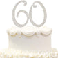 Hatcher lee Bling Crystal Rhinestone 60 Birthday Cake Topper - Best Keepsake | 60th Party Decorations Silver
