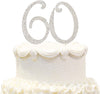 Hatcher lee Bling Crystal Rhinestone 60 Birthday Cake Topper - Best Keepsake | 60th Party Decorations Silver