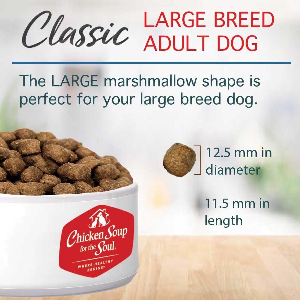 Chicken Soup For The Soul All Natural Enhanced Large Breed Mature-Themed Dry Dog Food, Real Meat First Ingredient, No By-Products, Supports Heart, Gut & Immune Health, Beef & Brown Rice, 28Lb