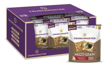Crunchmaster Multi-Grain Crackers Aged White Cheddar, Gluten Free, 4 Ounce (Pack of 12)