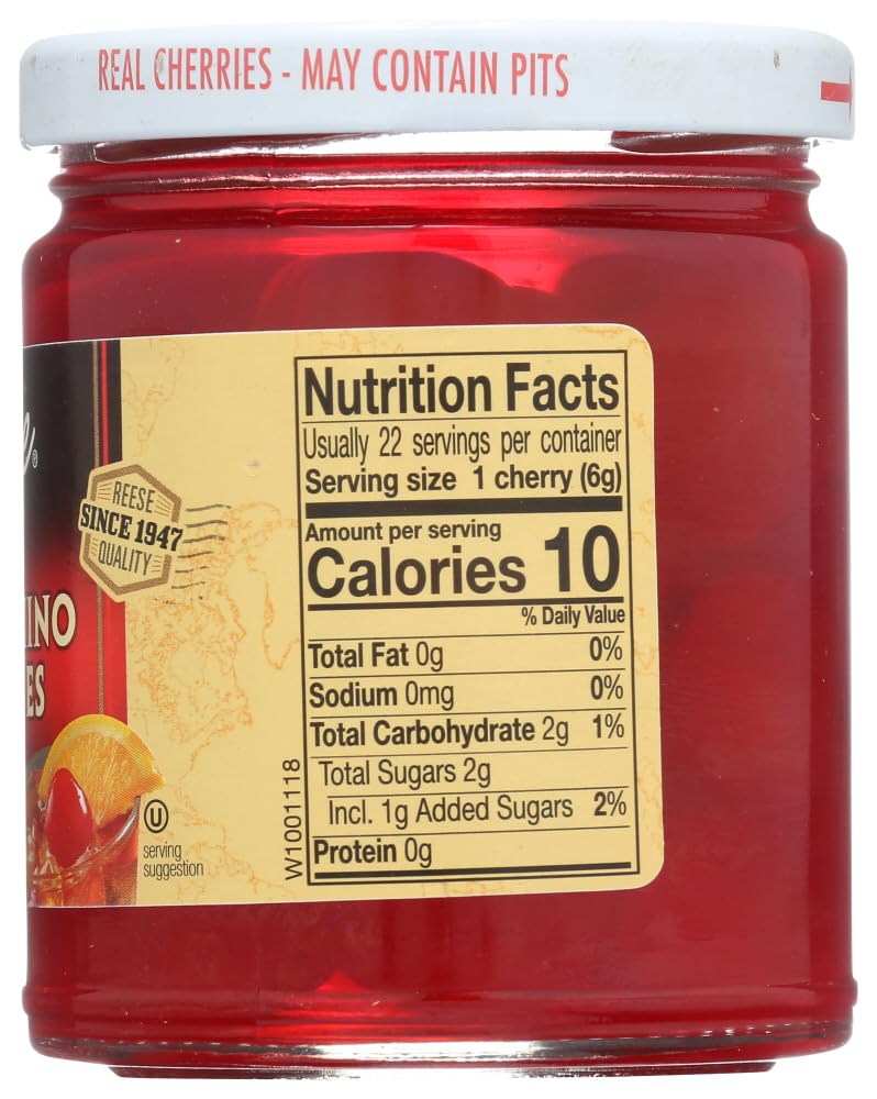 Reese Red Maraschino Plain, 10-Ounce Jars (Pack Of 12)