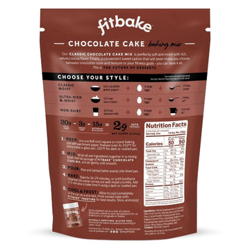 Fitbake Chocolate Cake Baking Mix | 2G Net Carbs | Keto Friendly Low Carb Food | No Added Sugar Keto Snack | Zero Sugar & Gluten