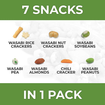 Oregon Farm Fresh Snacks Wasabi Peas & Rice Crackers Mix - Locally Sourced and Freshly Made Asian Snacks with Wasabi Almonds, Pe