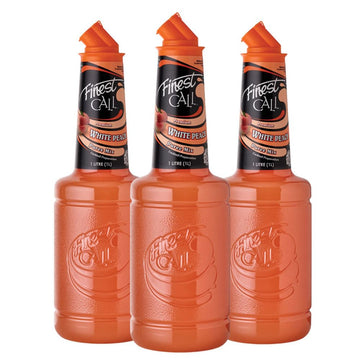 Finest Call Top-Grade White Peach Fruit Puree  1 Liter Bottle (33.8 Fl Oz)  Pack Of 3