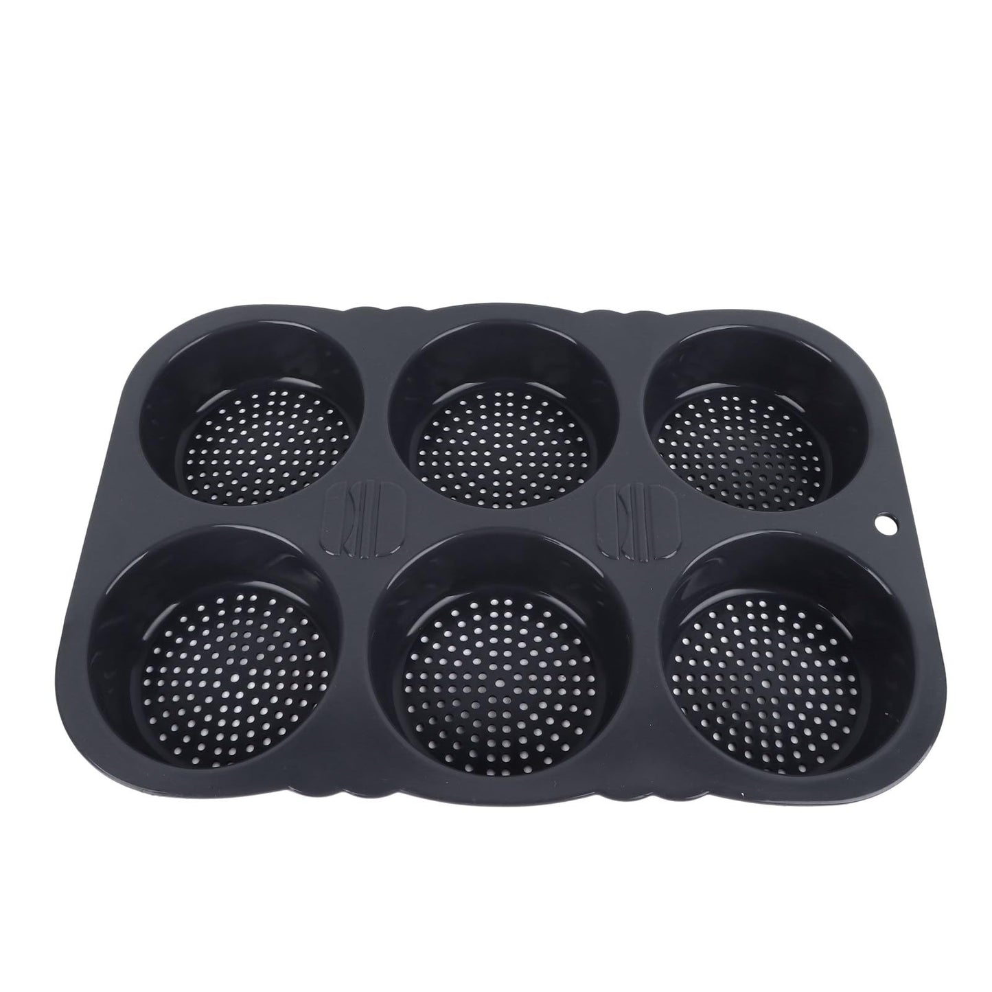 Yosoo Health Gear 6-Cavity Silicone Hamburger Bun Mold, Non-Stick Bread Baking Pan for French Rolls & Burger Buns, Foldable & Re