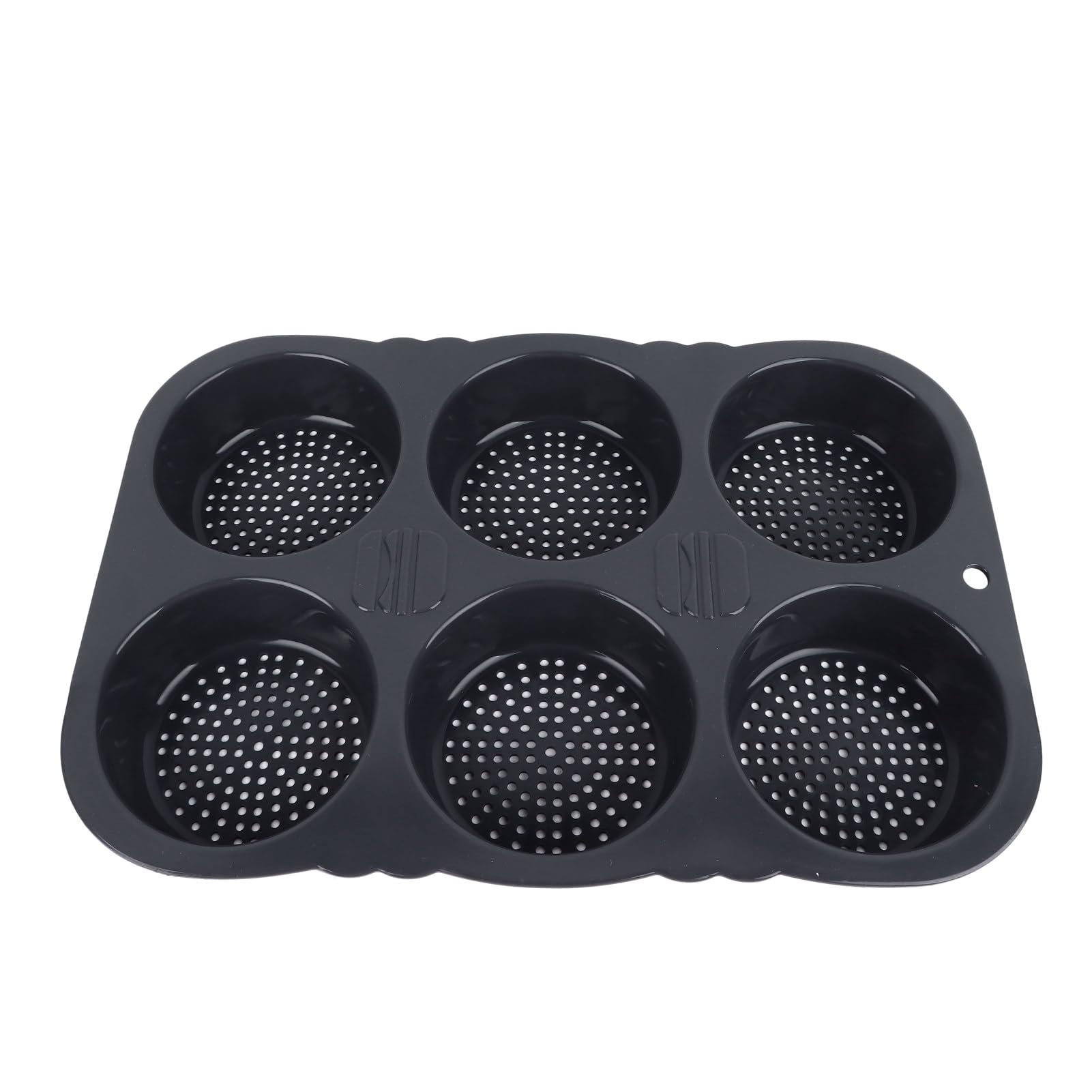 Yosoo Health Gear 6-Cavity Silicone Hamburger Bun Mold, Non-Stick Bread Baking Pan for French Rolls & Burger Buns, Foldable & Re